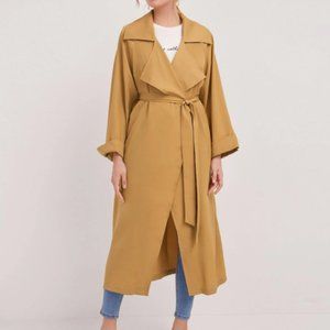 SHEIN Raglan Sleeve Self Belt Trench Coat